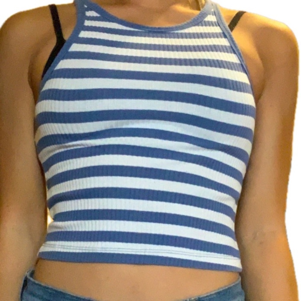 Me to We blue and white striped tank